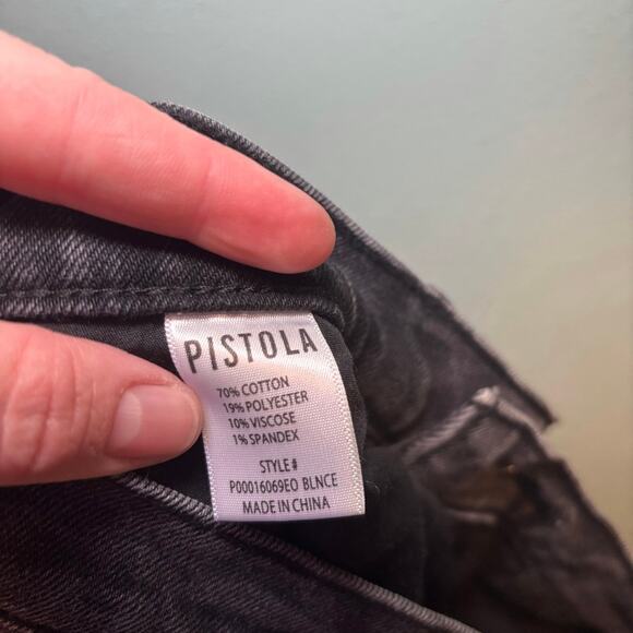 Pistola Women's High Rise Seam Detail Flare Jeans Size 27 Black Denim - Picture 9 of 10